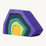 Grimm's large earth. 5 handcrafted wooden angular arched pieces in cool earthy shades