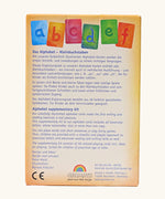 Back of the box holding the Grimms letter supplementary cards showing how the cards can be used.