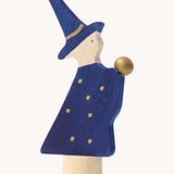 Grimm's Magician Decorative Figure, a navy blue wizard with gold details. 