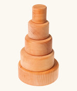 Stack of Grimms natural wooden bowls