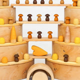 2 archway stacks with the Grimms wooden building boards in between with other loose building blocks