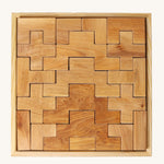 The Grimm's Natural Wooden Stairway Building Set on a plain background. 