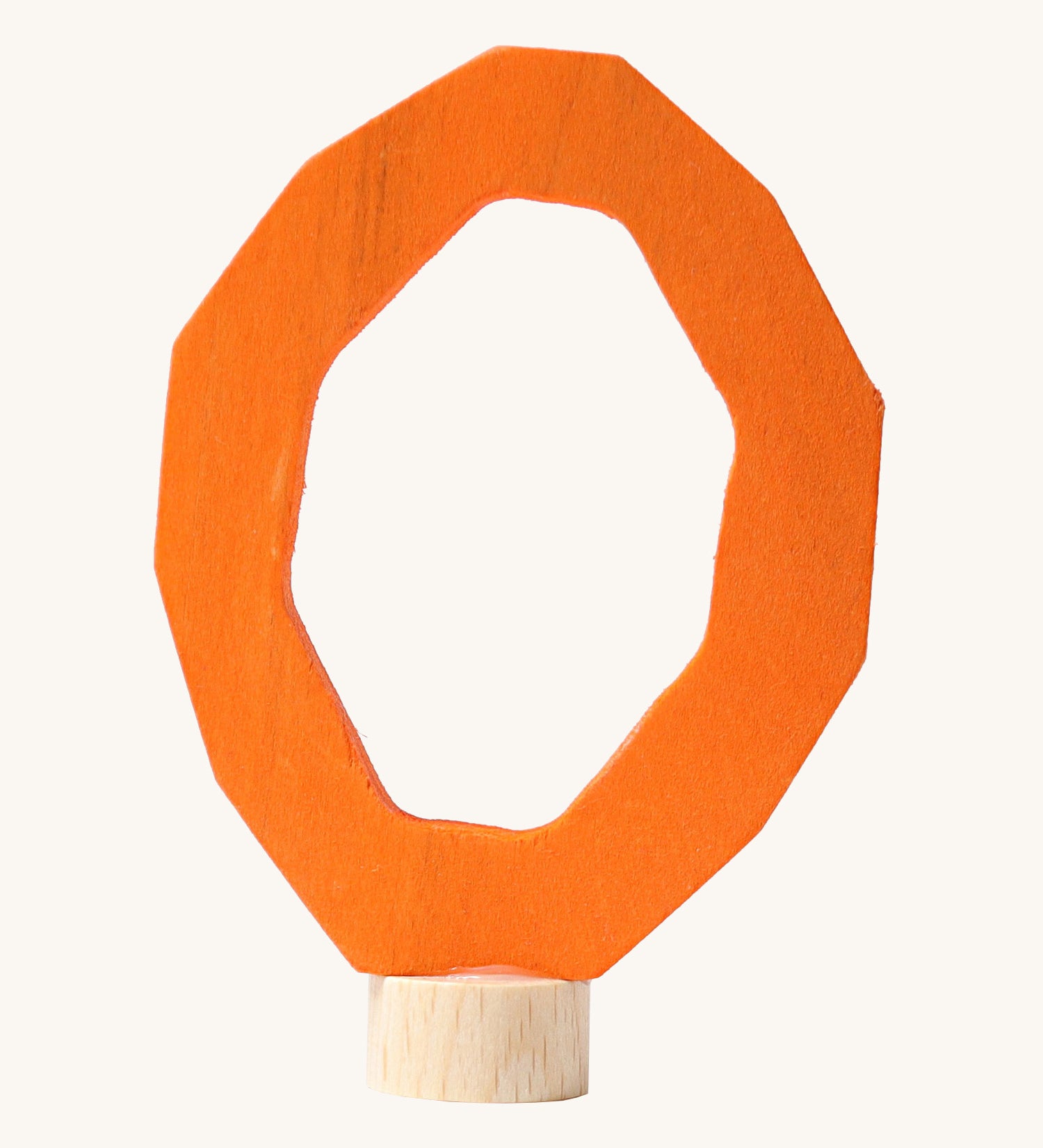 Grimms orange wooden number 0 decorative figure for a celebration ring available at Babipur.