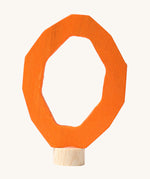 Grimms orange wooden number 0 decorative figure for a celebration ring available at Babipur.