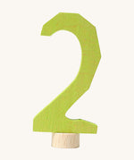 Grimms green wooden number 2 decorative figure for a celebration ring available at Babipur.