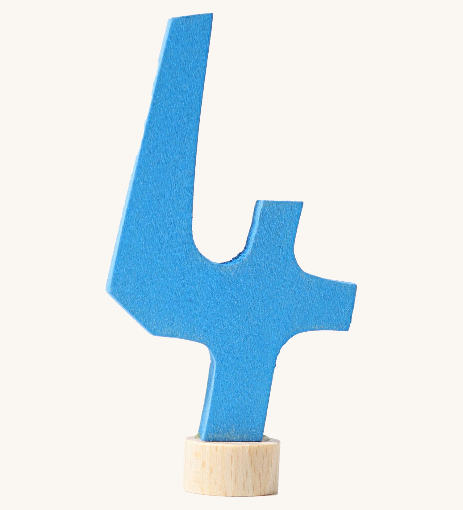 Grimms light blue wooden number 4 decorative figure for a celebration ring available at Babipur.