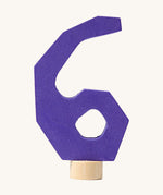 Grimms purple wooden number 6 decorative figure for a celebration ring available at Babipur.