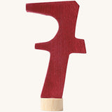 Grimms maroon wooden number 7 decorative figure for a celebration ring available at Babipur.