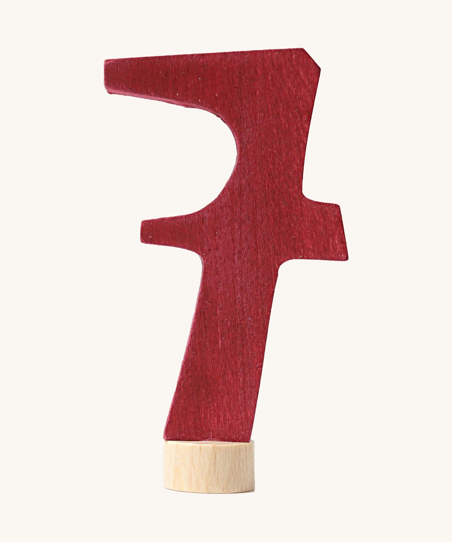 Grimms maroon wooden number 7 decorative figure for a celebration ring available at Babipur.