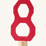 Grimms dark red wooden number 8 decorative figure for a celebration ring available at Babipur.
