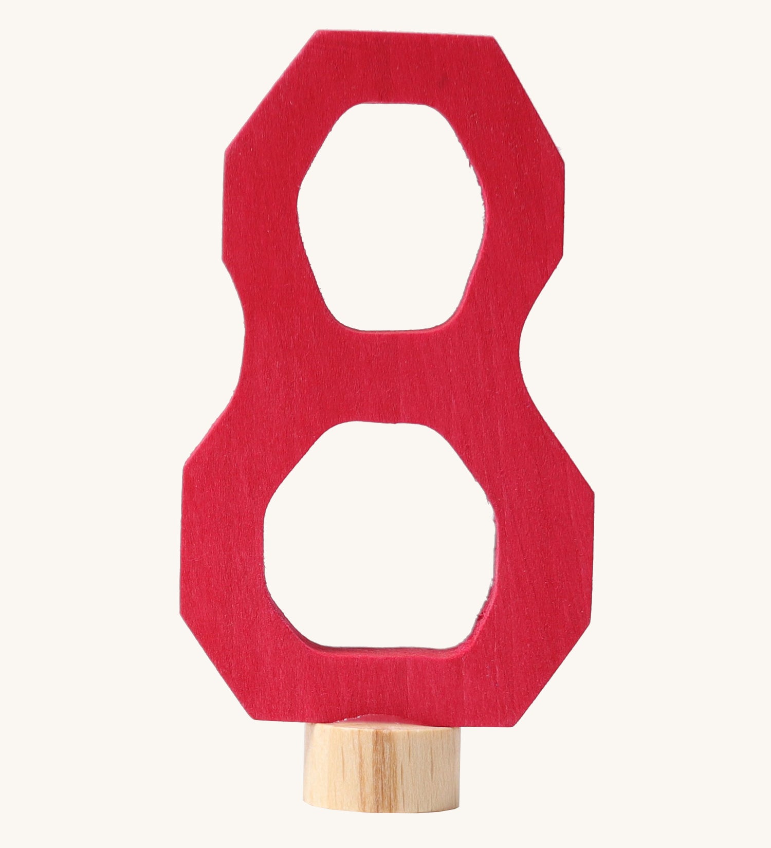 Grimms dark red wooden number 8 decorative figure for a celebration ring available at Babipur.