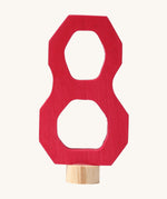 Grimms dark red wooden number 8 decorative figure for a celebration ring available at Babipur.