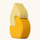 Back of the Grimm's yellow onion house stacking toy.