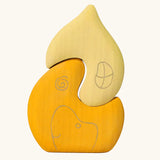 Grimm's yellow onion house stacking toy. 2 piece wooden block set.