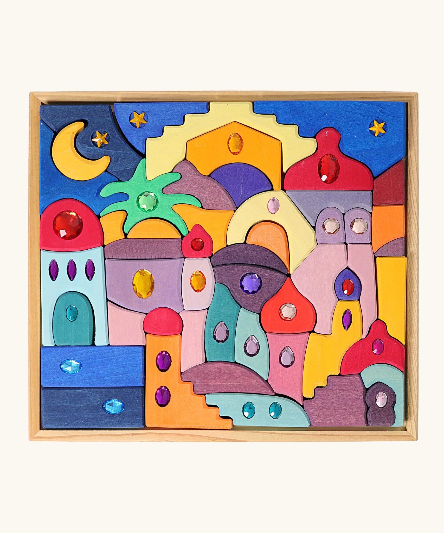 Grimm's orient sparkling building set wooden toy.