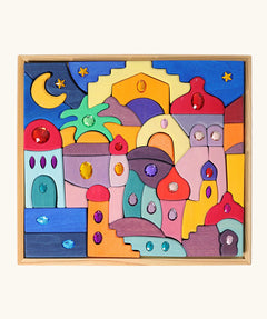 Grimm's orient sparkling building set wooden toy.