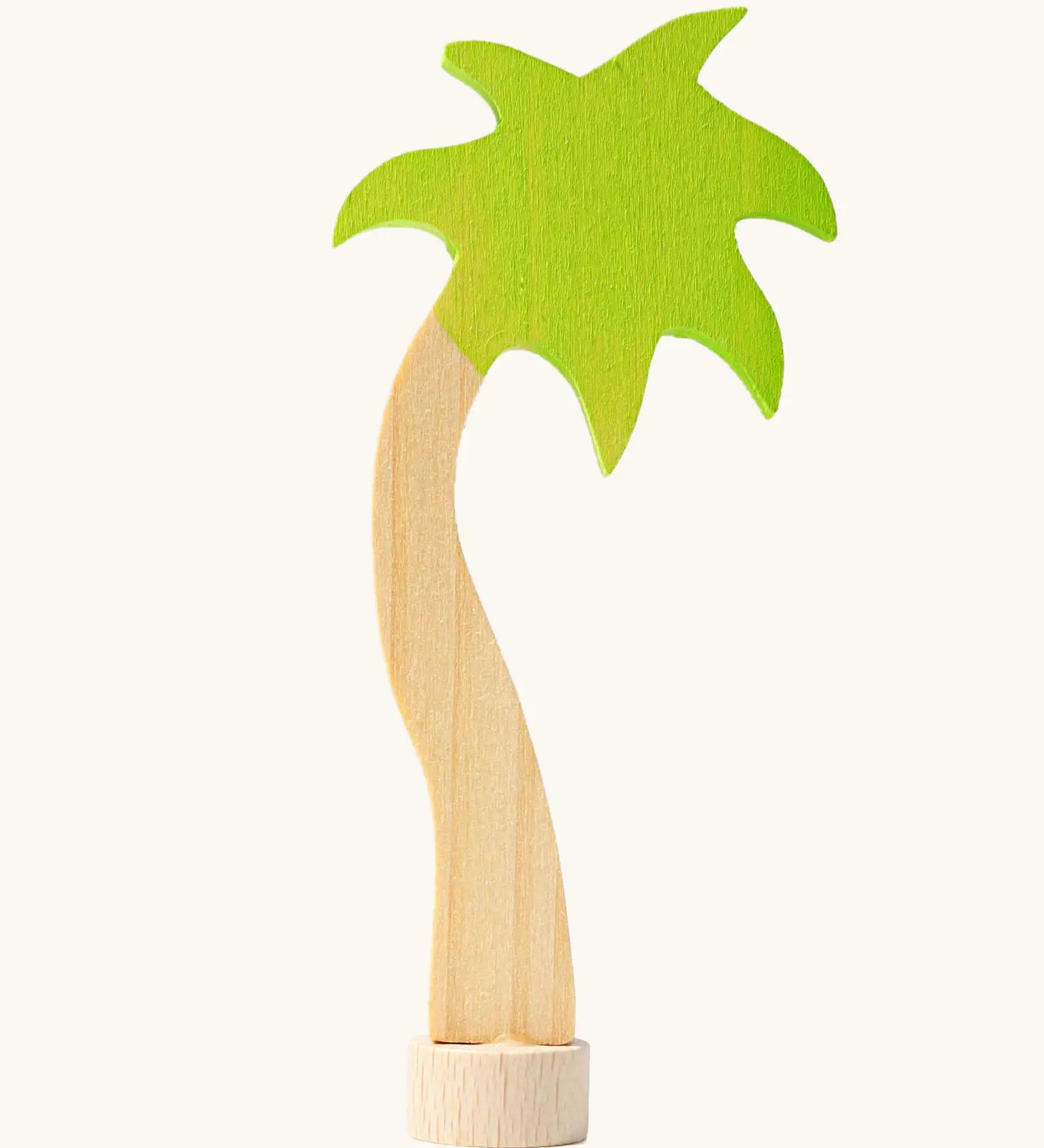 Grimm's handcrafted wooden palm tree decoration figure with a unpainted stand