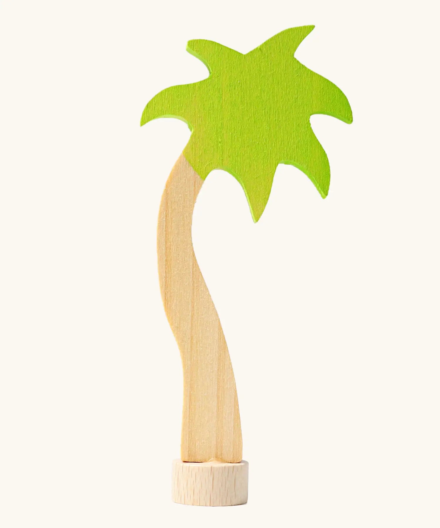 Grimm's handcrafted wooden palm tree decoration figure with a unpainted stand