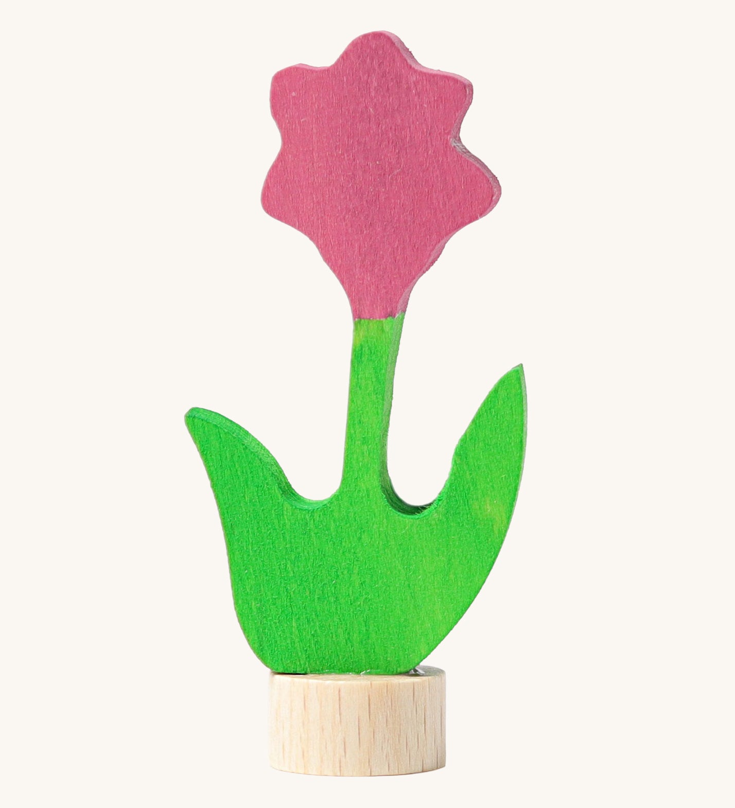 Grimm's Pink Flower Decorative Figure.  A wide range of Waldorf inspired celebration rings and decorative figures are available at Babipur.