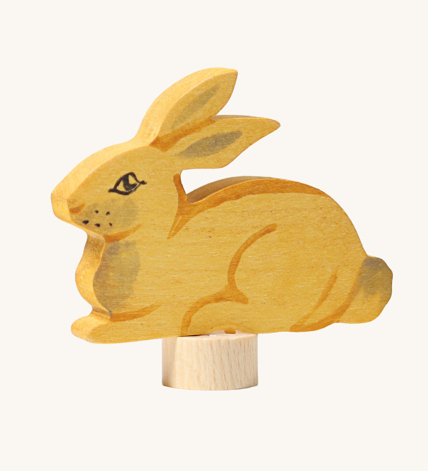 Grimm's Sitting Rabbit Decorative Figure. These Waldorf inspired decorative figures are part of a wide range of wooden decorations for celebration rings available here at Babipur.