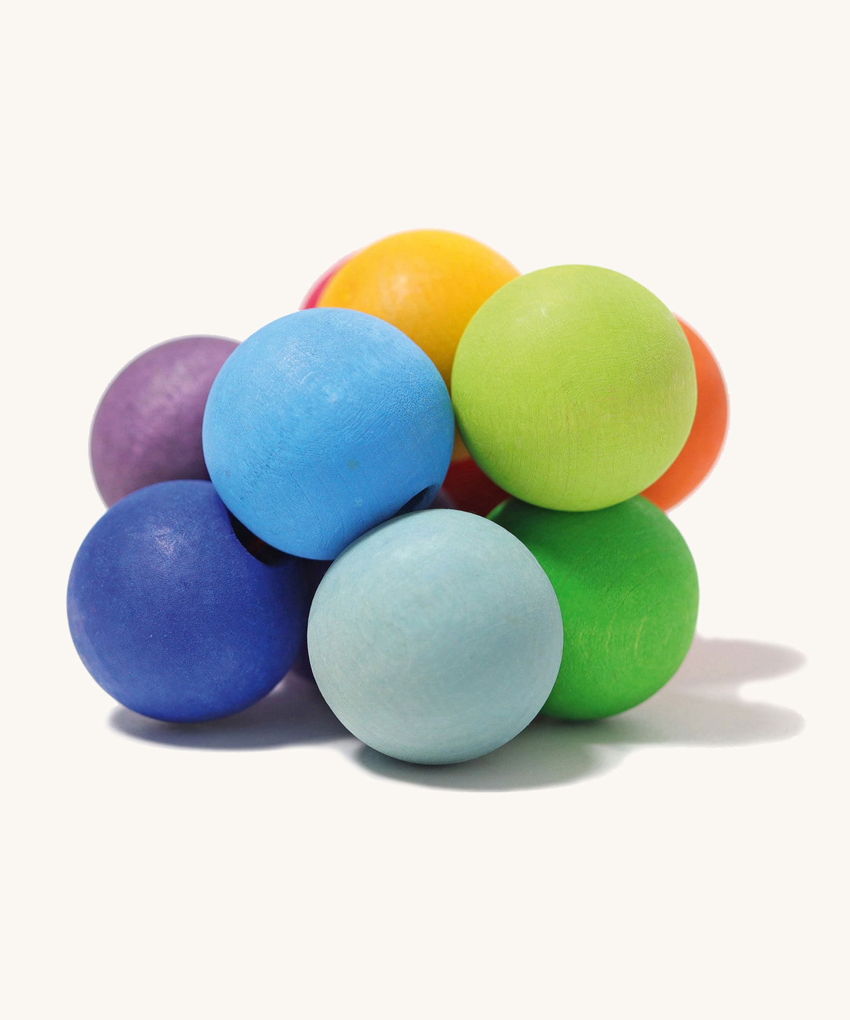 Grimm's Wooden Rainbow Beads Baby Grasper Toy.