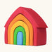 Grimm's house. Includes 5 handcrafted wooden house shapes in a rainbow palette. Perfect for building and open ended play