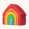 Grimm's house. Includes 5 handcrafted wooden house shapes in a rainbow palette. Perfect for building and open ended play