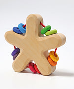 The Grimm's Wooden Baby Star Rattle.