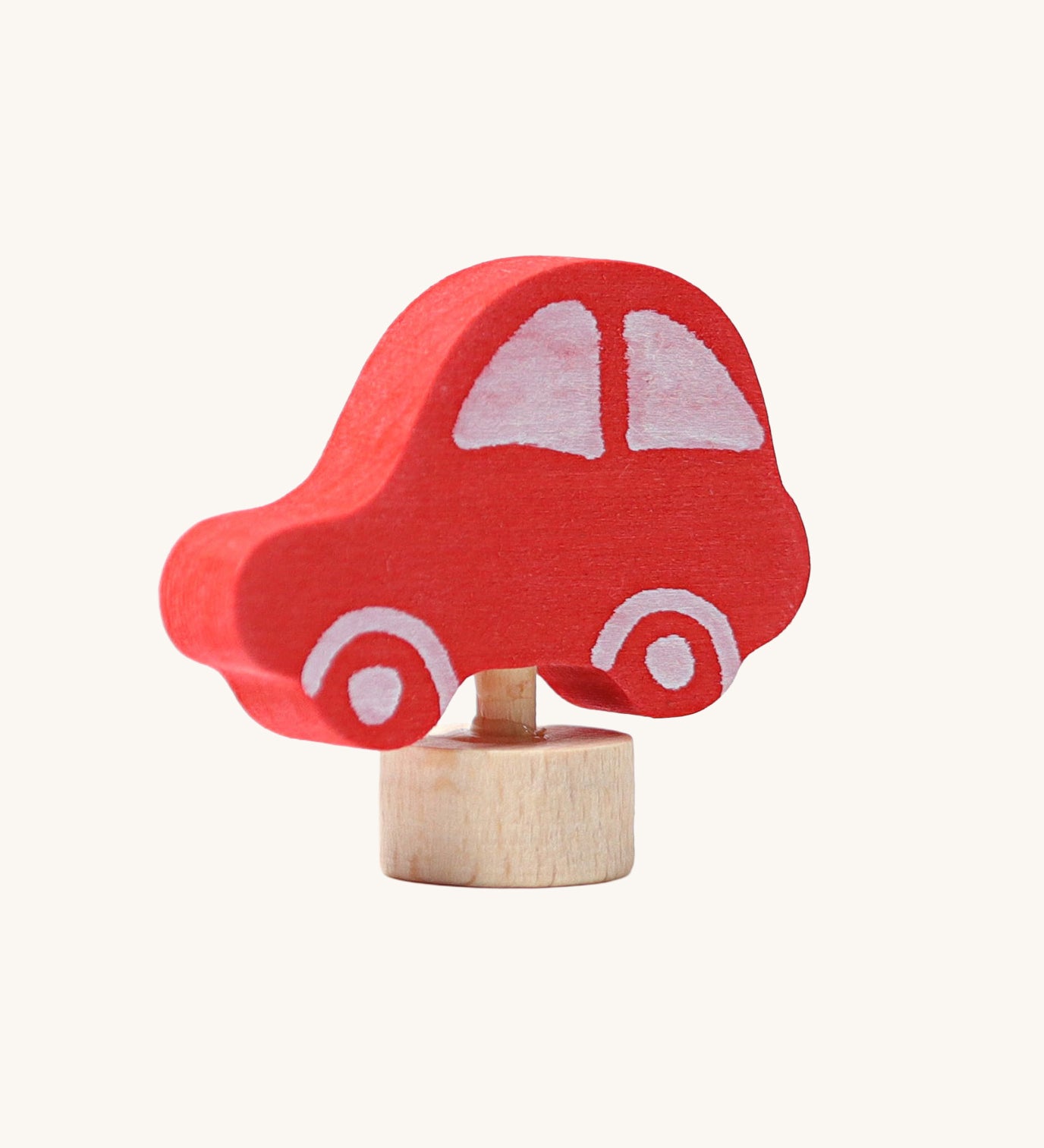 Grimm's Red Car Decorative Figure. We have a wide range of wooden decorative figures for Grimm's celebration rings available at Babipur.