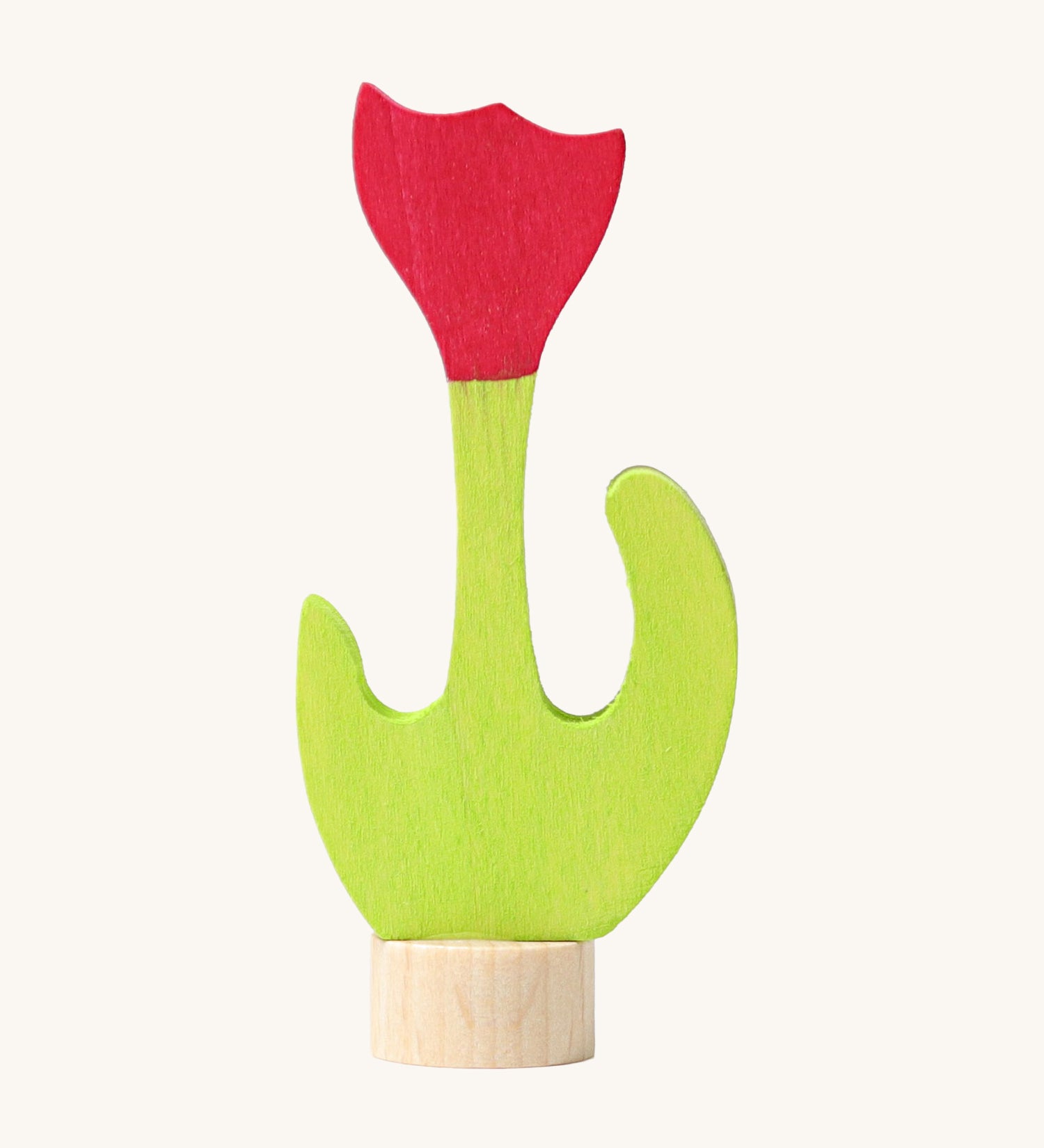 A Grimm's Red Tulip Decorative Figure. These Wardorf inspired decorative figures are part of a wide range of wooden decorations for celebration rings available here at Babipur.