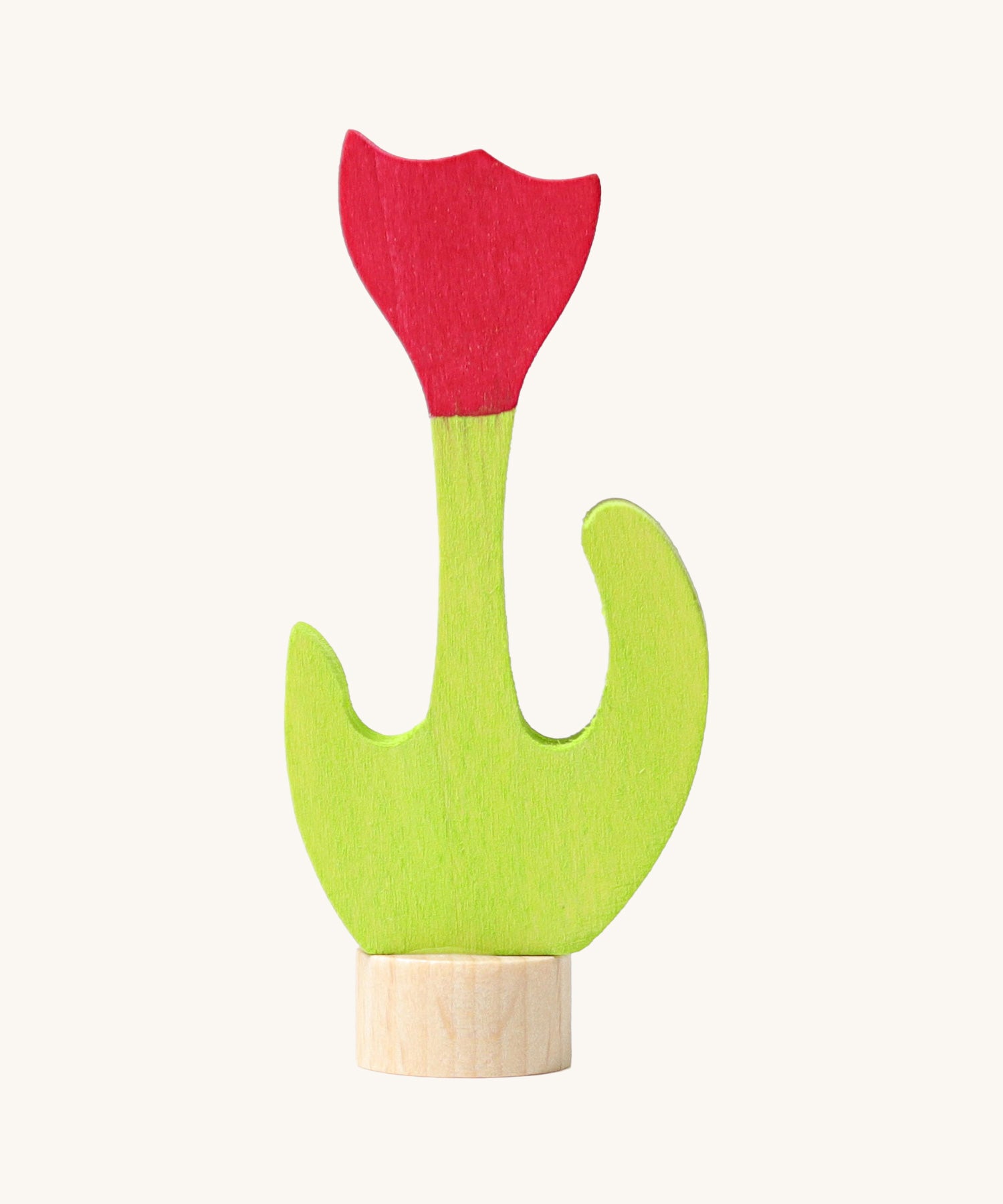 A Grimm's Red Tulip Decorative Figure. These Wardorf inspired decorative figures are part of a wide range of wooden decorations for celebration rings available here at Babipur.