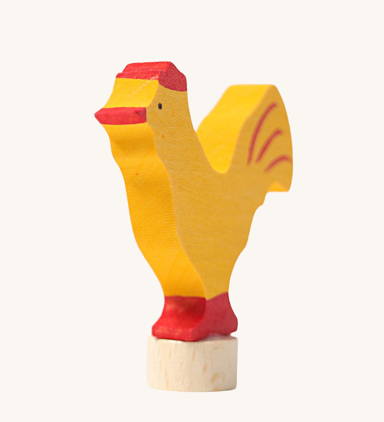 Grimm's Yellow Rooster Decorative Figure. A wide range of Waldorf inspired celebration rings and decorative figures are available at Babipur.