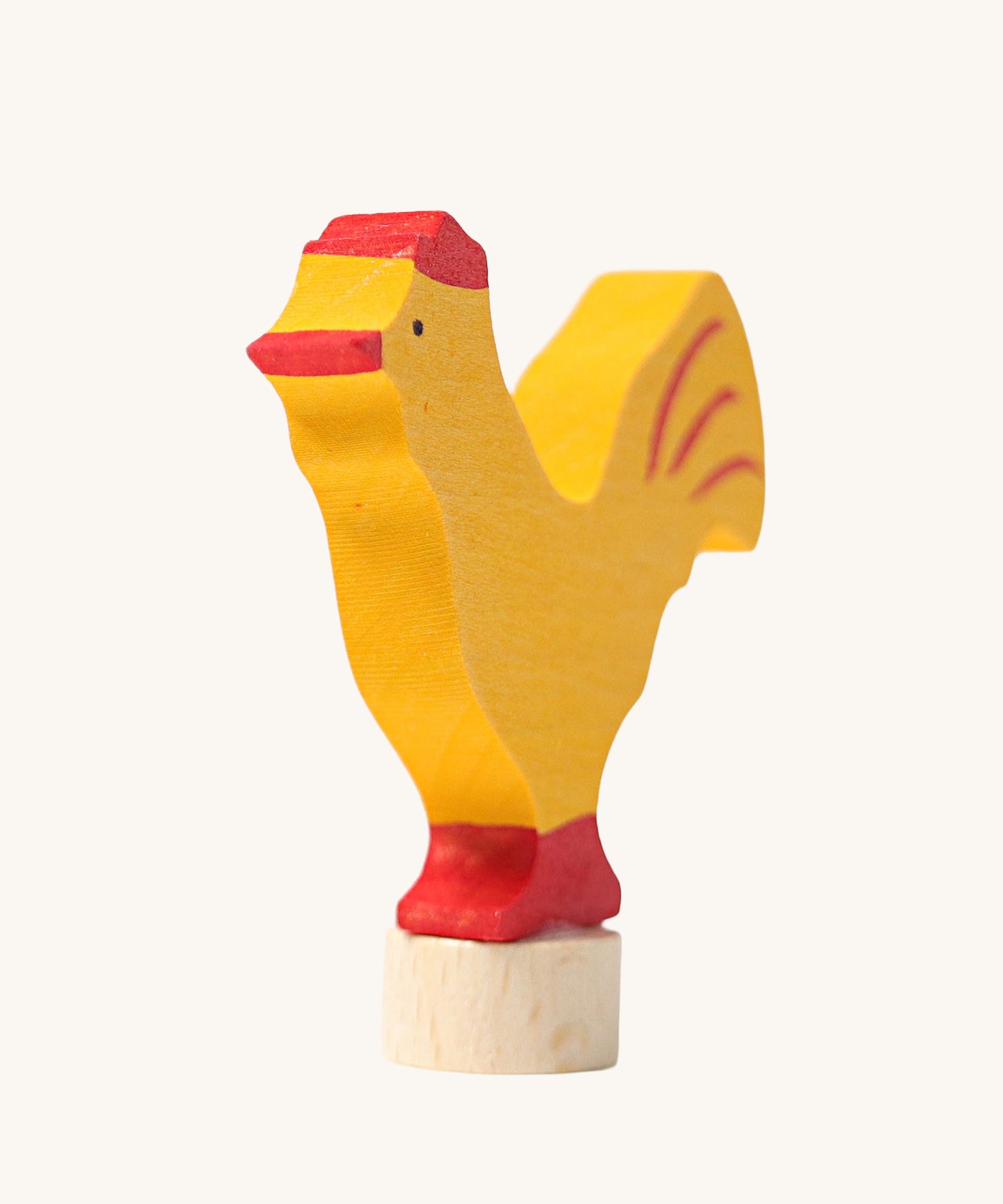 Grimm's Yellow Rooster Decorative Figure. A wide range of Waldorf inspired celebration rings and decorative figures are available at Babipur.
