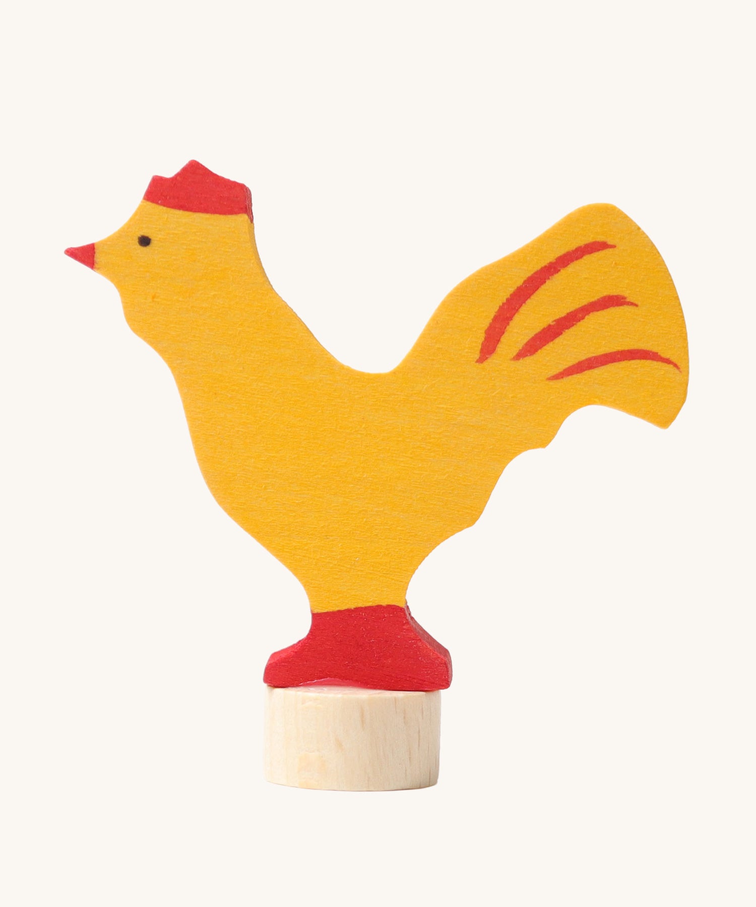 Grimm's Yellow Rooster Decorative Figure. A wide range of Waldorf inspired celebration rings and decorative figures are available at Babipur.