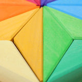 Grimms star complementary set showing a close up on the wood grain detail on the puzzle pieces