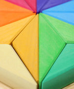 Grimms star complementary set showing a close up on the wood grain detail on the puzzle pieces