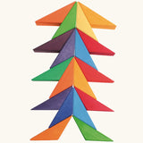 A abstract build using the wooden pieces from the Grimms star complementary set. 
