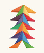 A abstract build using the wooden pieces from the Grimms star complementary set. 
