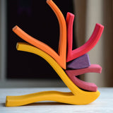 A simple stack made from the flame shaped pieces of the Grimms wooden fire set
