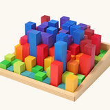 Grimm's small stepped counting blocks in a tray.