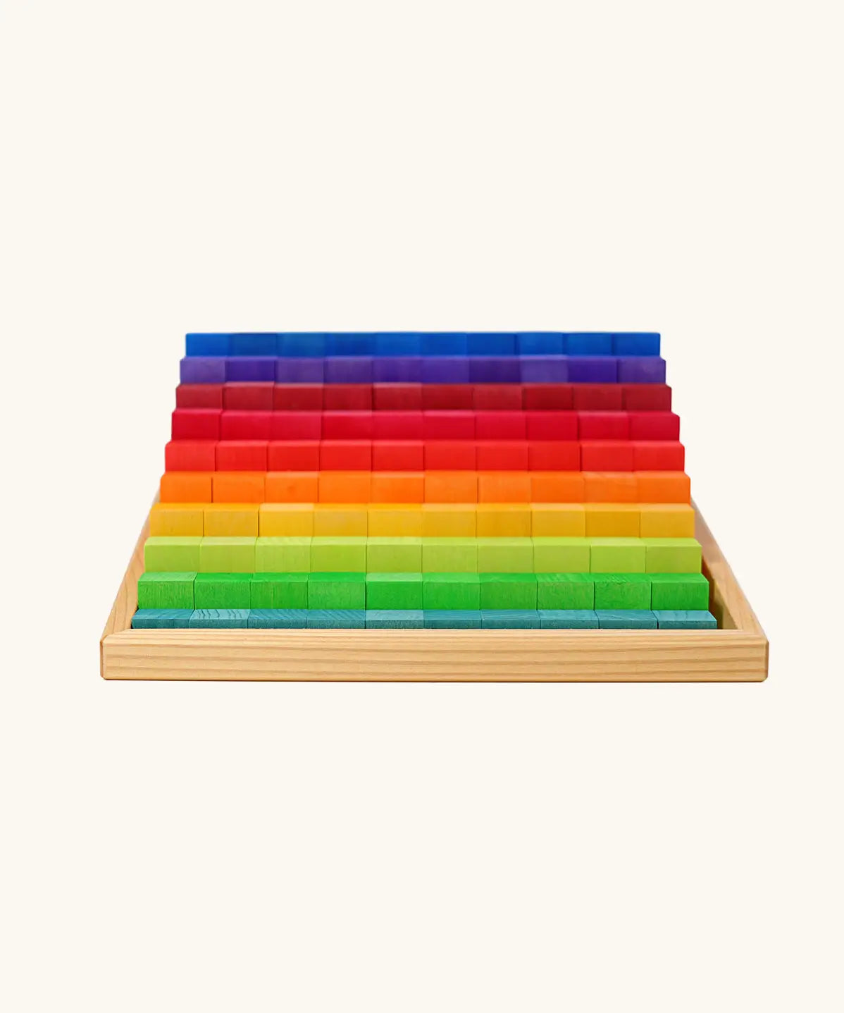 Grimm's small stepped counting blocks in a tray.