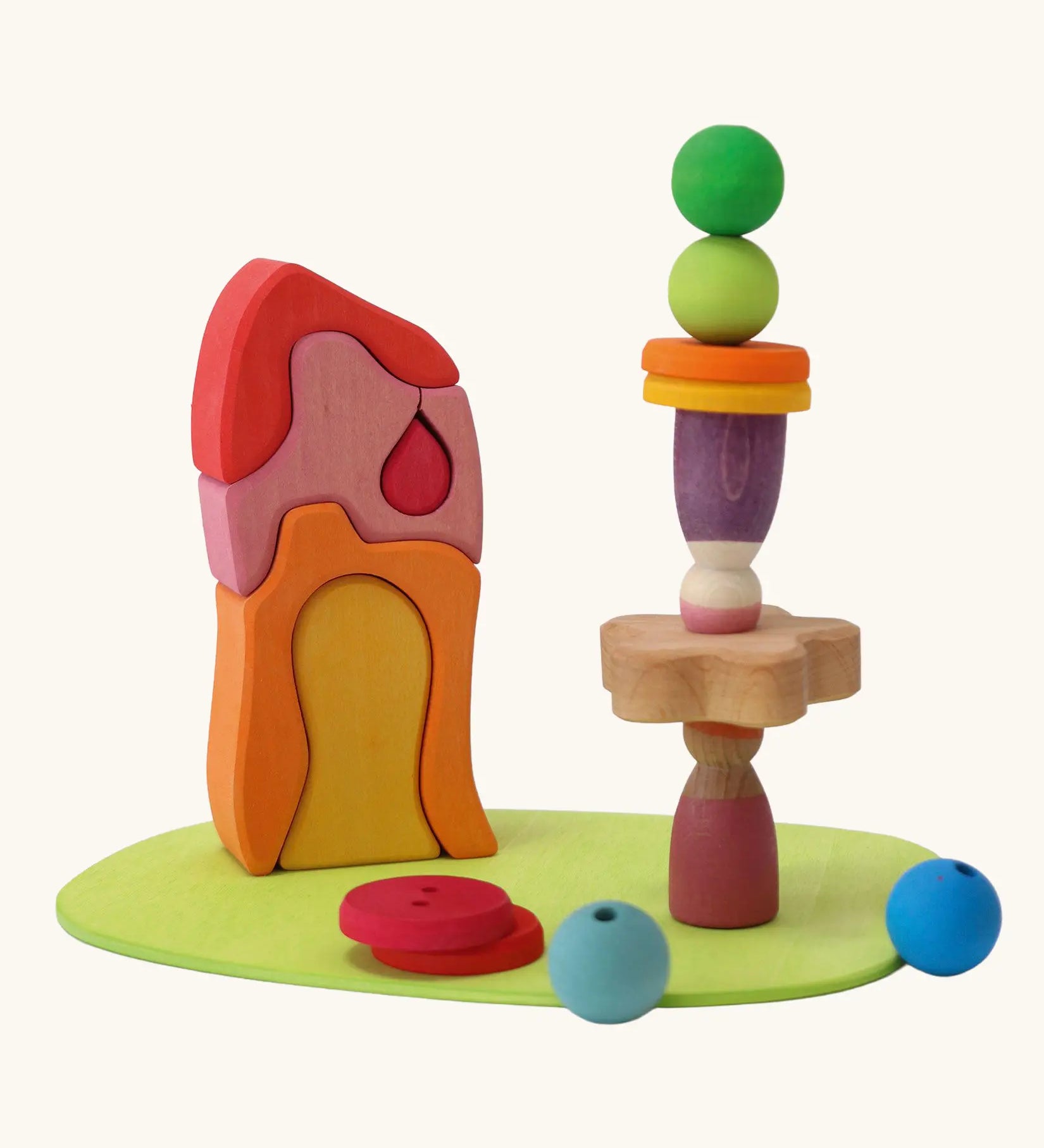 Grimm's small world play by the meadow wooden toy set. 