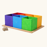 Grimm's small sorting helper wooden boxes 6 piece set.