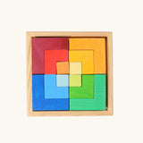 Grimm's square creative set in a wooden storage display tray.