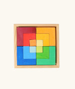 Grimm's square creative set in a wooden storage display tray.