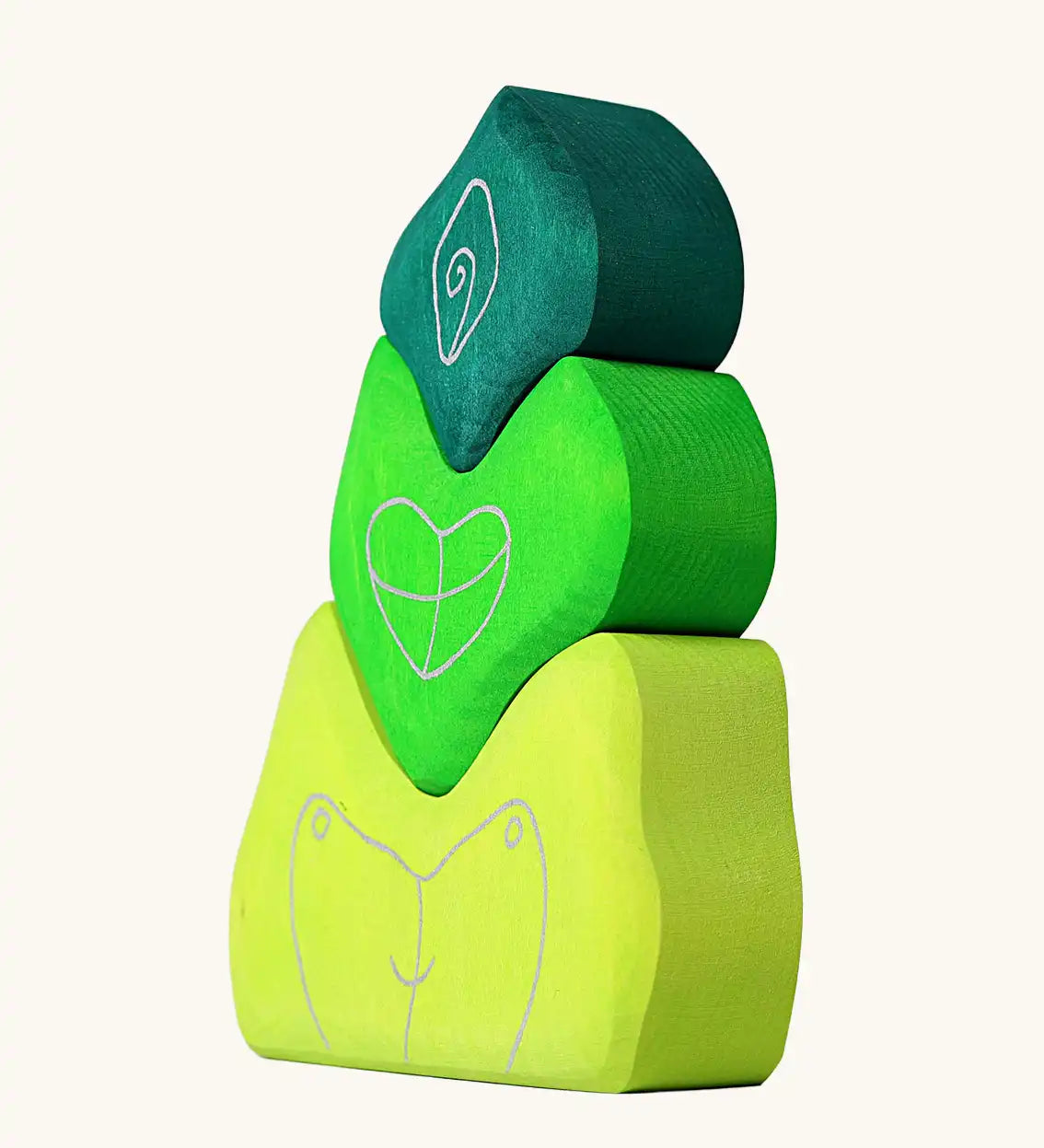 Grimm's tower leaves wooden stacking blocks set.
