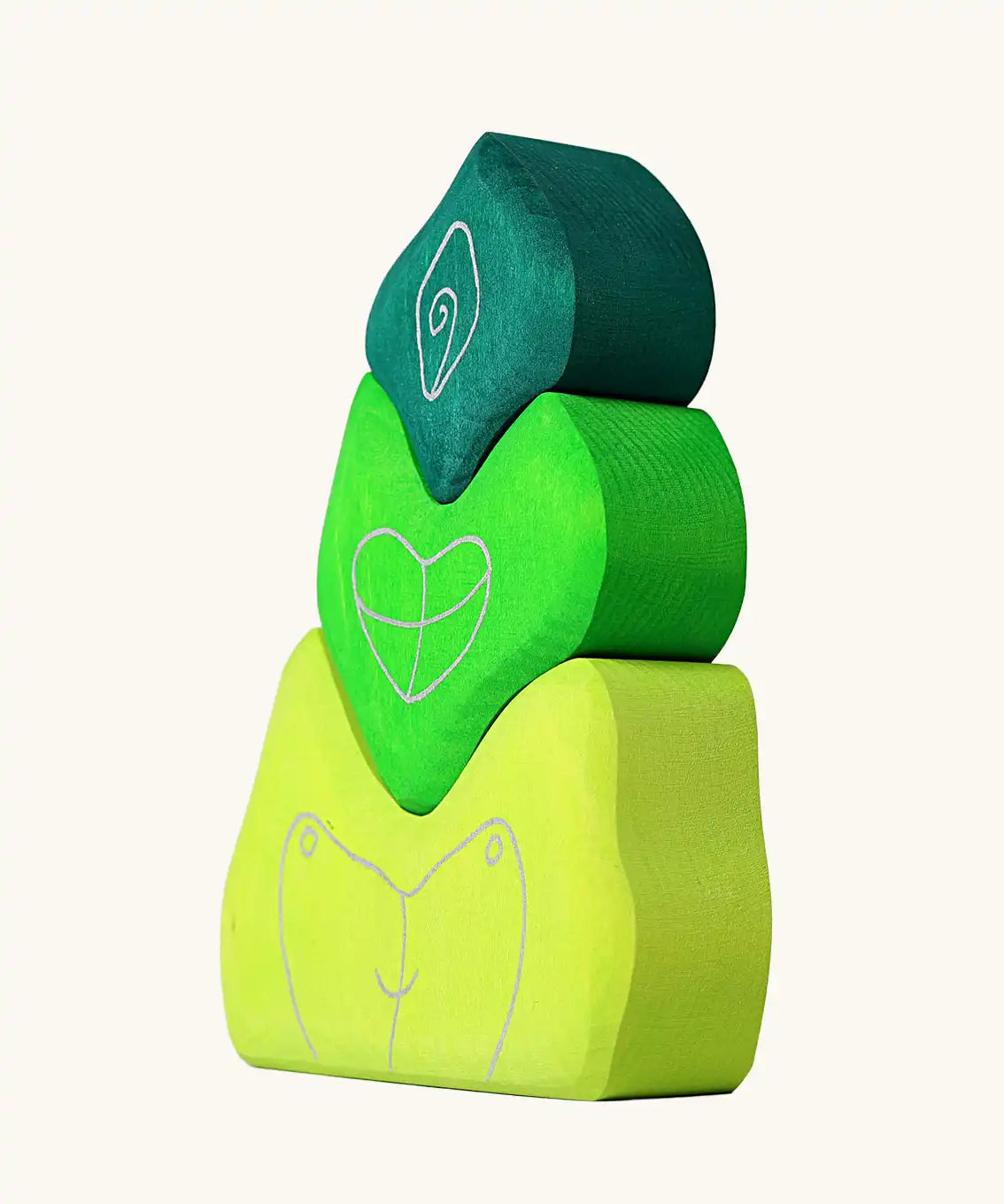 Grimm's tower leaves wooden stacking blocks set.