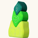 Grimm's tower leaves wooden stacking blocks set.