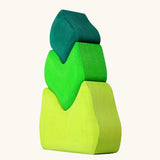 Back of the Grimm's tower leaves wooden stacking blocks set.