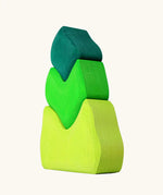Back of the Grimm's tower leaves wooden stacking blocks set.